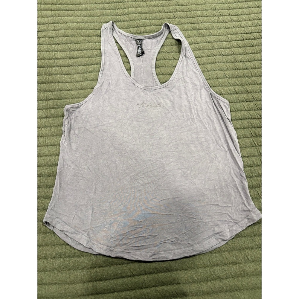 Alphalete Aspire Tank Womens Grey Charcoal Size Large Soft Stretch Racerback